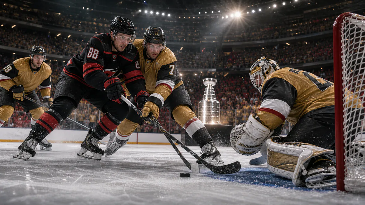Carolina Hurricanes - Vegas Golden Knights finále Stanley Cupu 2026 Game 1