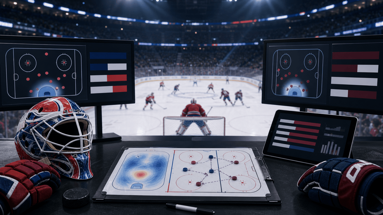 Analytický pohled na výkony českých hráčů v play off NHL s brankářskou maskou a taktickými obrazovkami