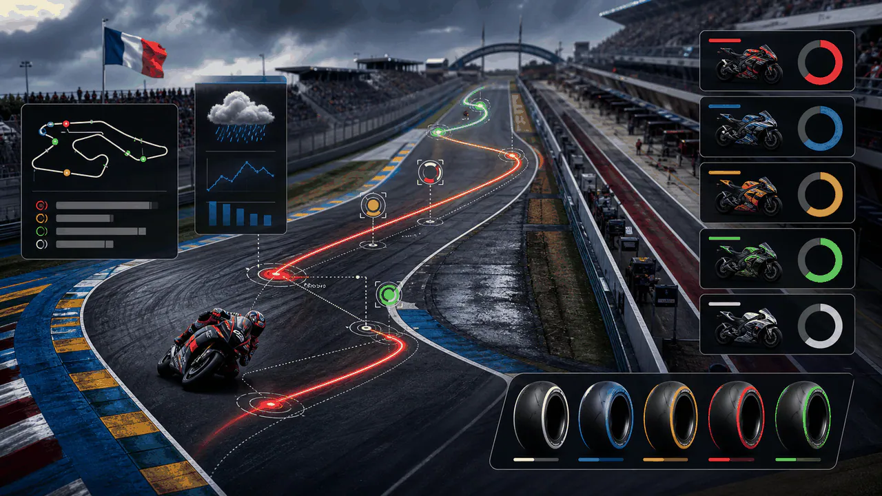 Analytický pohled na MotoGP Francie 2026 v Le Mans s tratí, pneumatikami a počasím