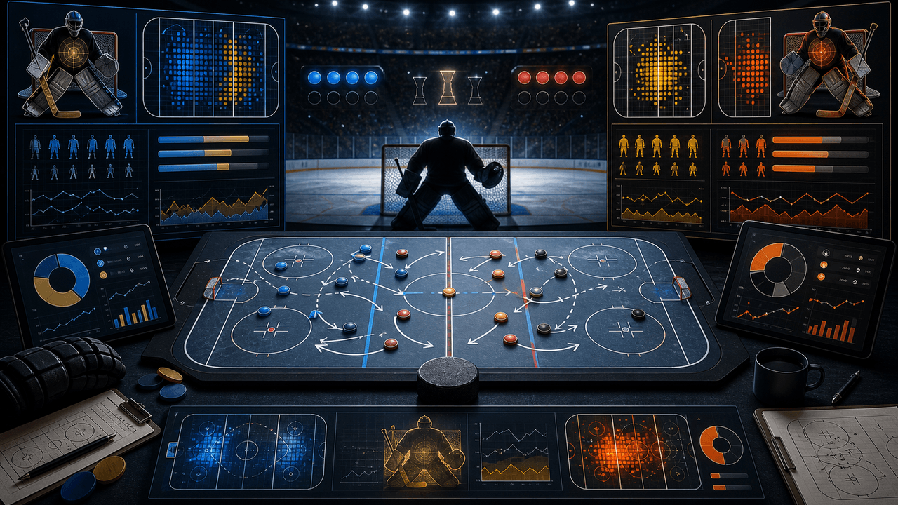 Analytická tabule NHL play off Buffalo - Montreal a Vegas - Anaheim