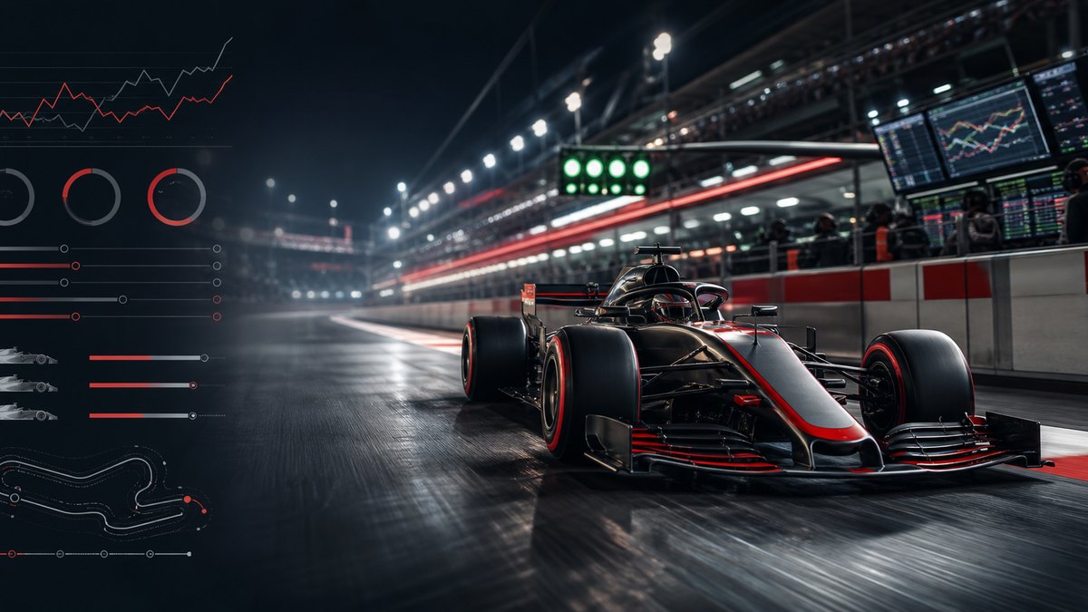Formule 1 na noční trati s datovou analýzou kurzů a závodní strategií