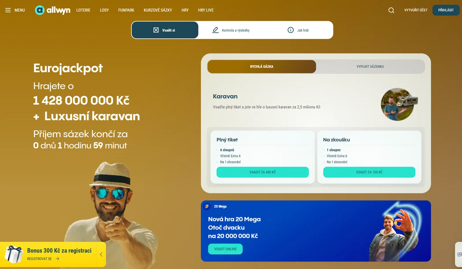 Oficiální online sázenka Eurojackpot na Allwyn.cz s rychlou sázkou